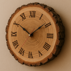 Reloj de pared de rodaja de tronco