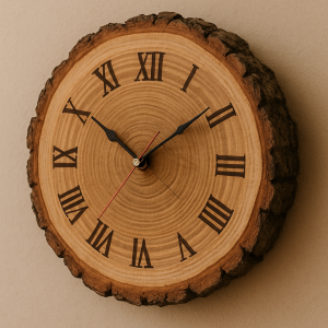 Reloj de pared de rodaja de tronco